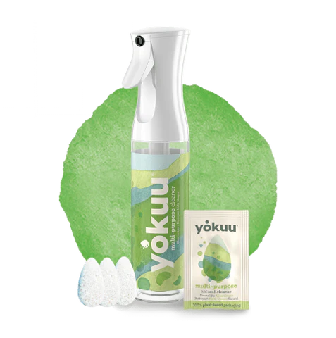 a yokuu spray bottle - multi-purpose cleanser with 3 packets of natural cleanser