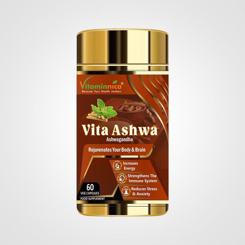 Vitaminnica Vita Ashwa- Ashwagandha 500mg- Rejuvenates your Body- 60 Capsules