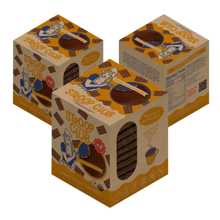 Stroop Club - Variety Caramel Plant Based and Organic Stroopwafel 3x 8-pack (24 total)