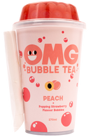 OMG Bubble Tea - Peach Black Tea with Popping Strawberry Bubbles