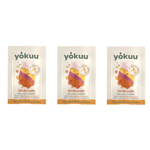 three yokuu packets of bathroom natural cleaner  , white